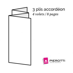 Plis accordeon 4 volets 8 pages