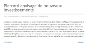 Caractère - Pierrotti envisage de nouveaux investissements_ - www.caractere.net