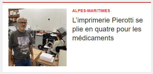 L’imprimerie Pierotti se plie en quatre pour les médicaments – Journal des Entreprises